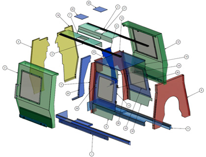 Acme Gridley screw machine guarding for small frame machines